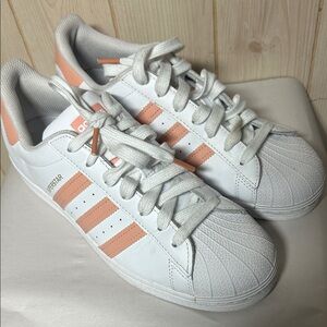 Adidas Superstar White Pink Sneakers Classic Shell Toe Casual Shoes Men size 9